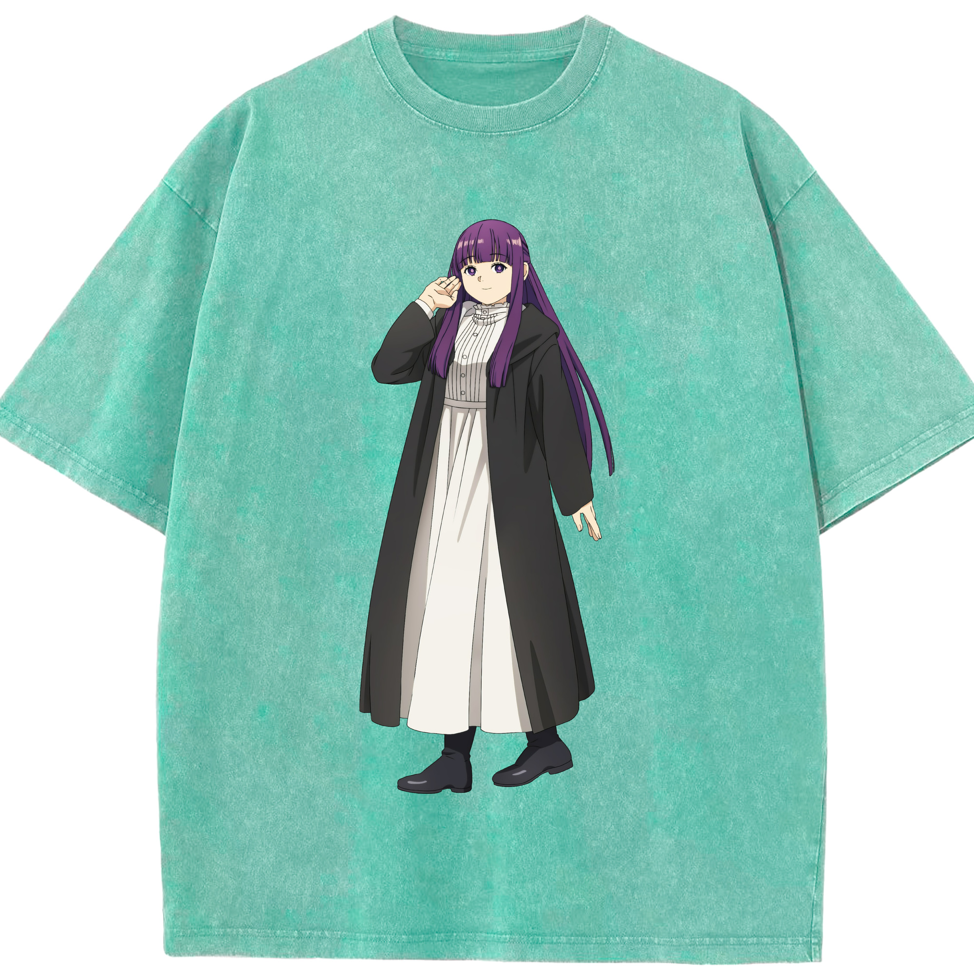 （画像用） 葬送のフリーレン Frieren 綿100% ヴィンテージ風 半袖Tシャツ（フロントプリント）